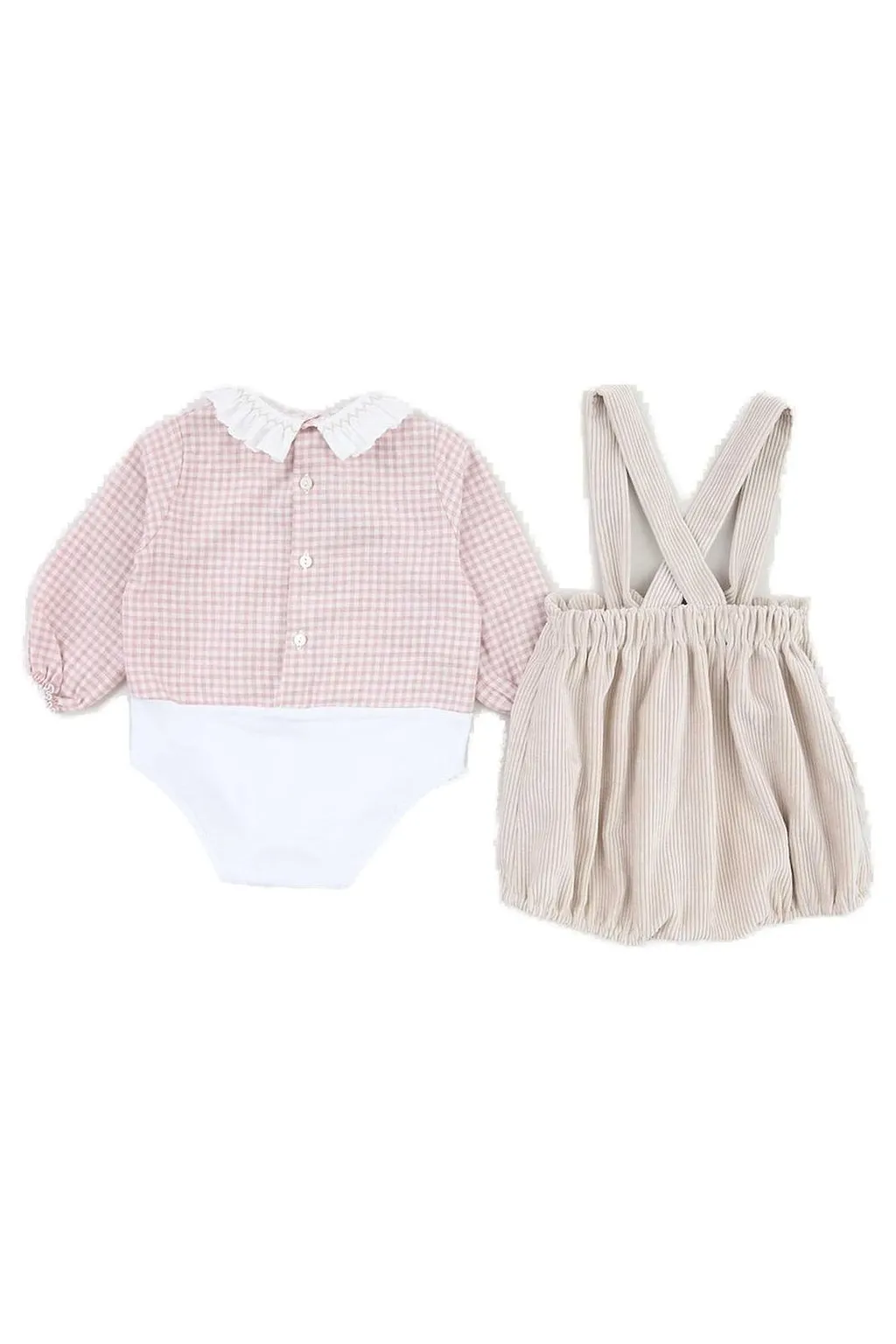 La Stupenderia Checked Ruffled Corduroy Two-Piece Suit