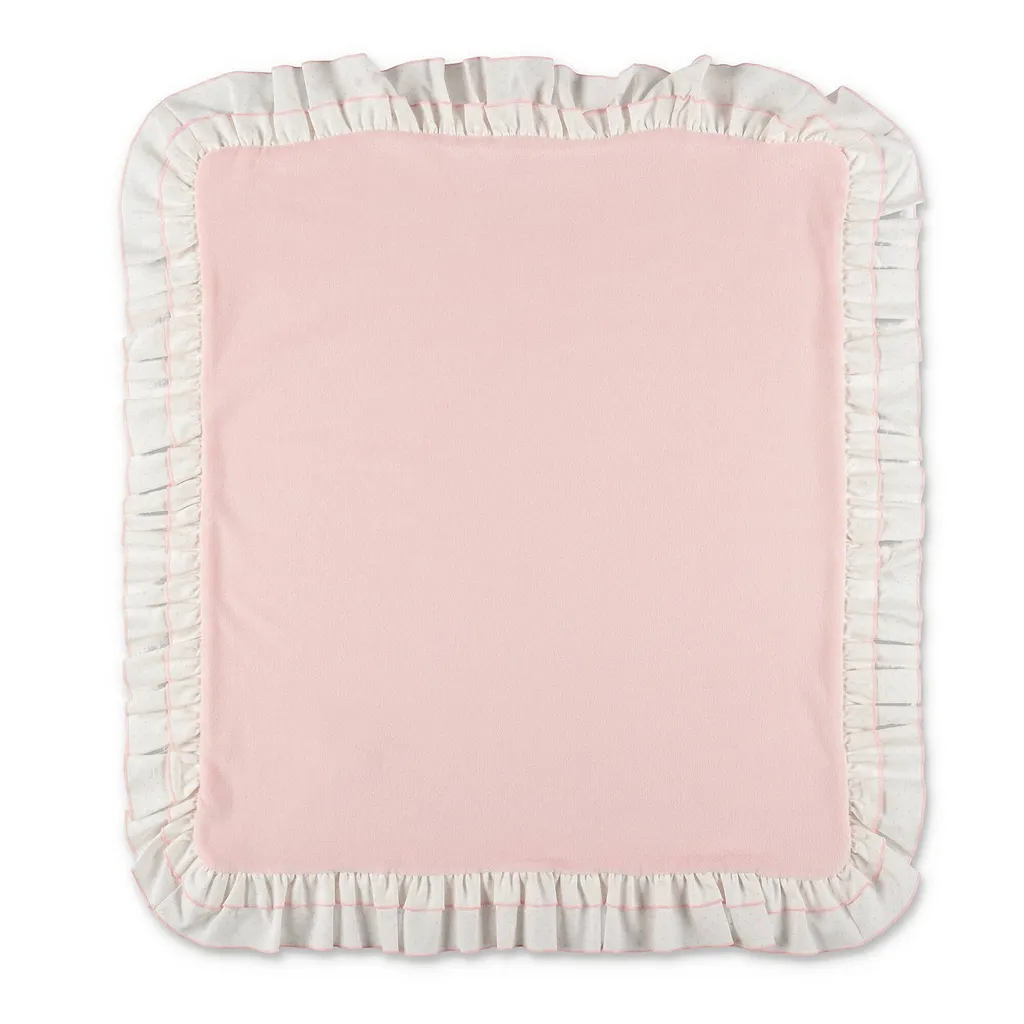Chenille Ruffled-Trim Square Blanket