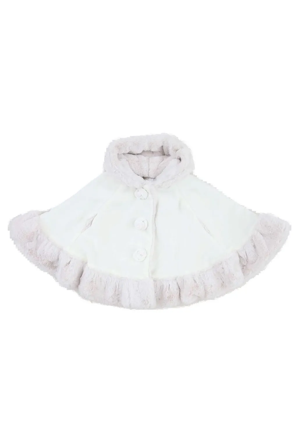 La Stupenderia Faux Fur-Trim Hooded Cape