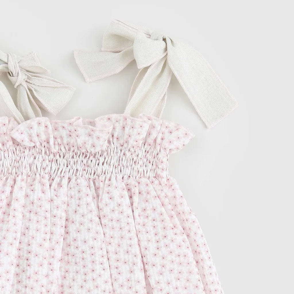 La Stupenderia Floral Embroidered Bow Detailed Bodysuit