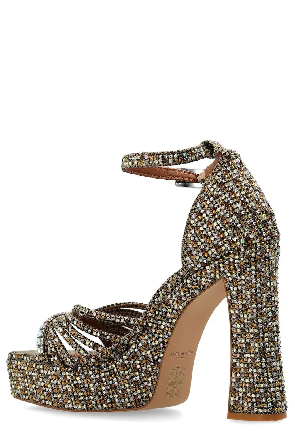 Kurt Geiger Crystal Strap Platform Heeled Sandals