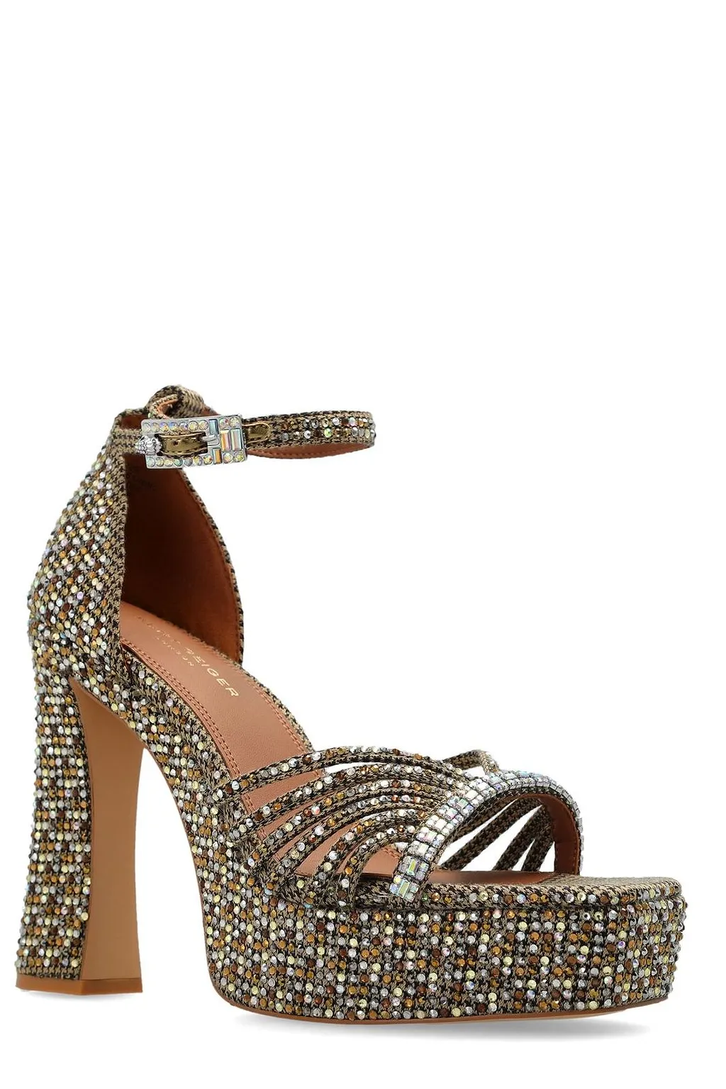 Kurt Geiger Crystal Strap Platform Heeled Sandals