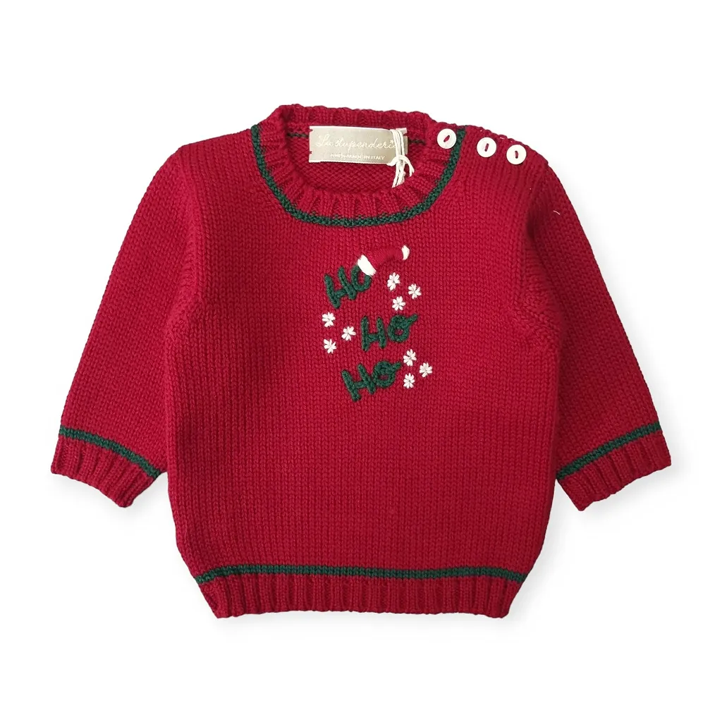 La Stupenderia Ho Ho Ho Embroidered Crewneck Jumper