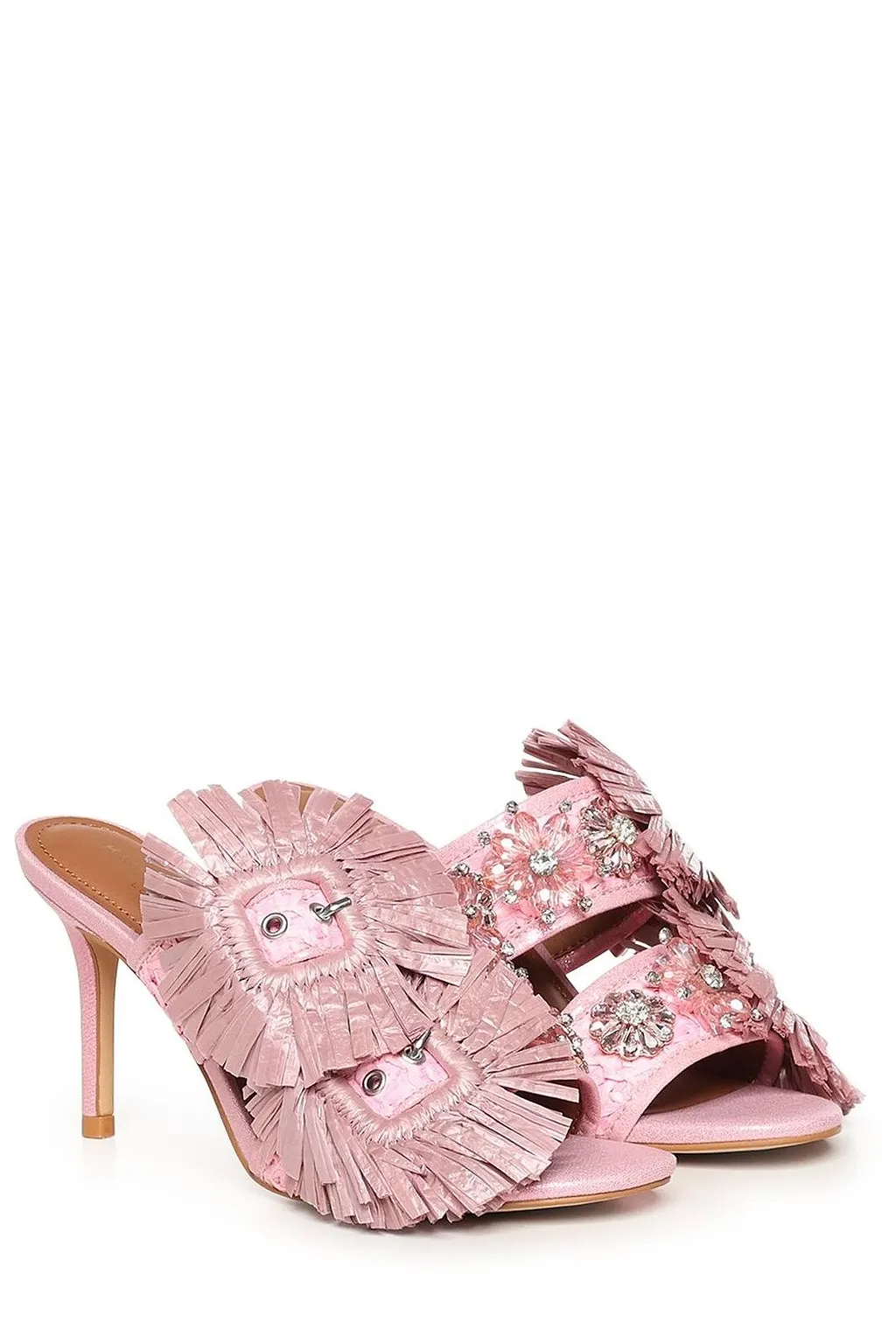 Kurt Geiger Embellished Fringed Heeled Sandals