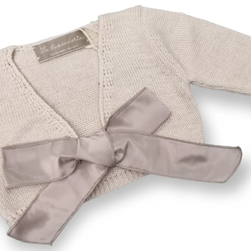 La Stupenderia Long-Sleeved Bow Fastened Cardigan