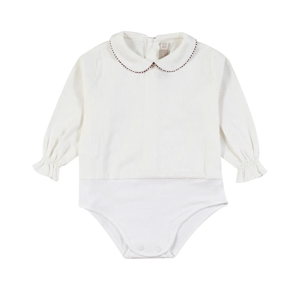 La Stupenderia Long Sleeved Polo Collar Bodysuit