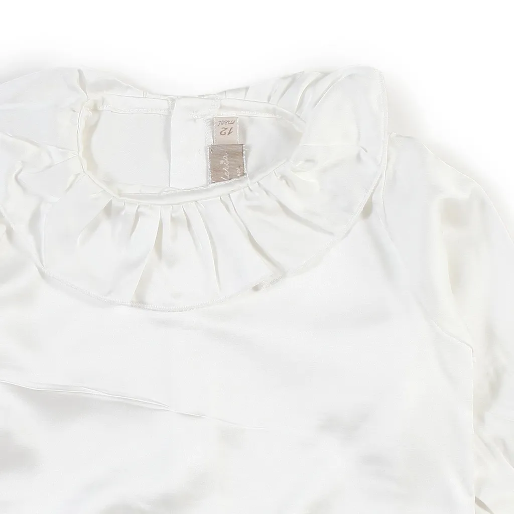 La Stupenderia Long Sleeved Ruffled Satin Suit