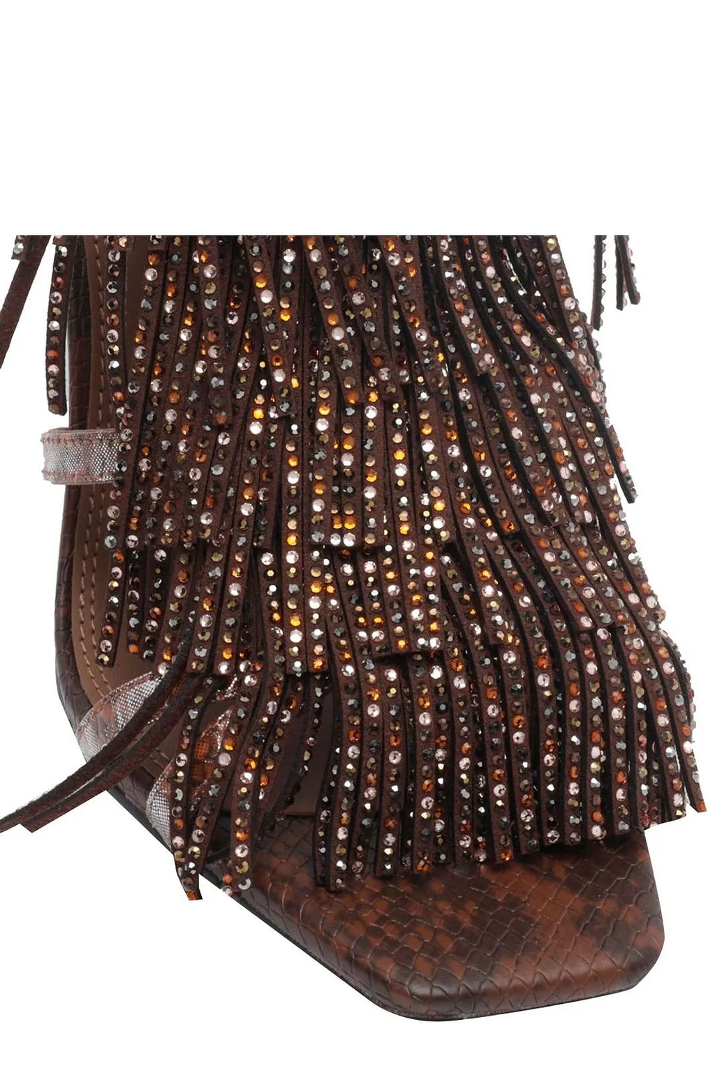 Kurt Geiger Fringed Embellished Heeled Sandals
