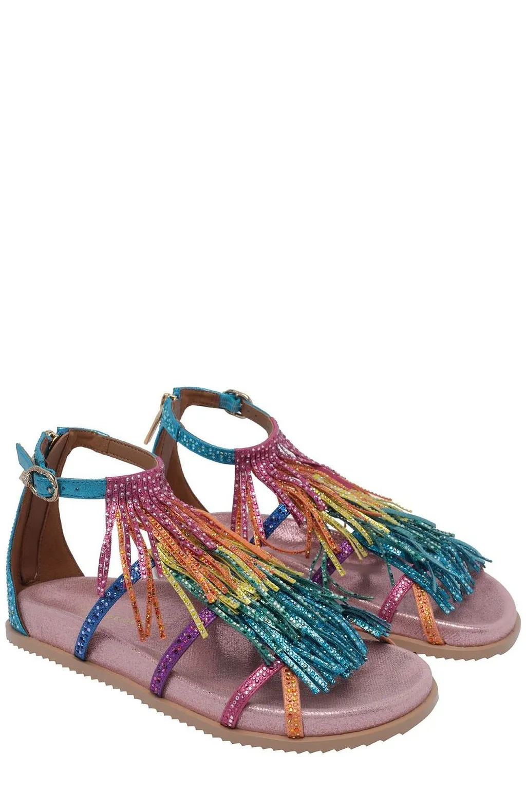 Kurt Geiger Fringe Embellished Flat Sandals