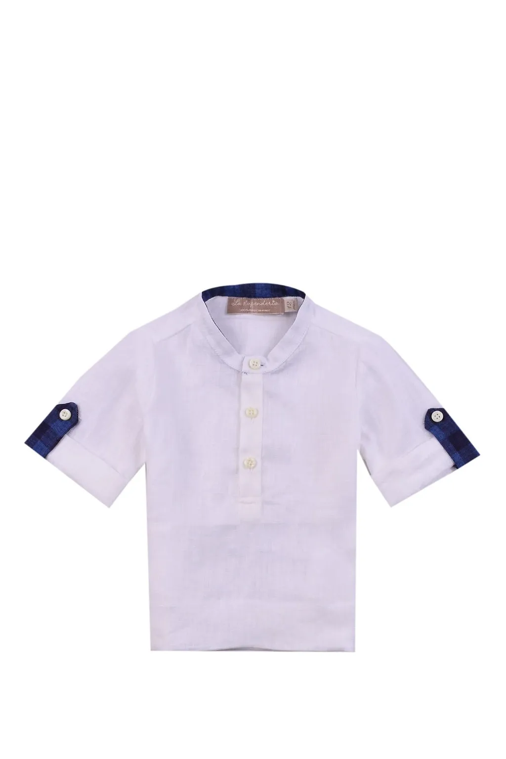 La Stupenderia Mandarin Collar Short-Sleeved Shirt