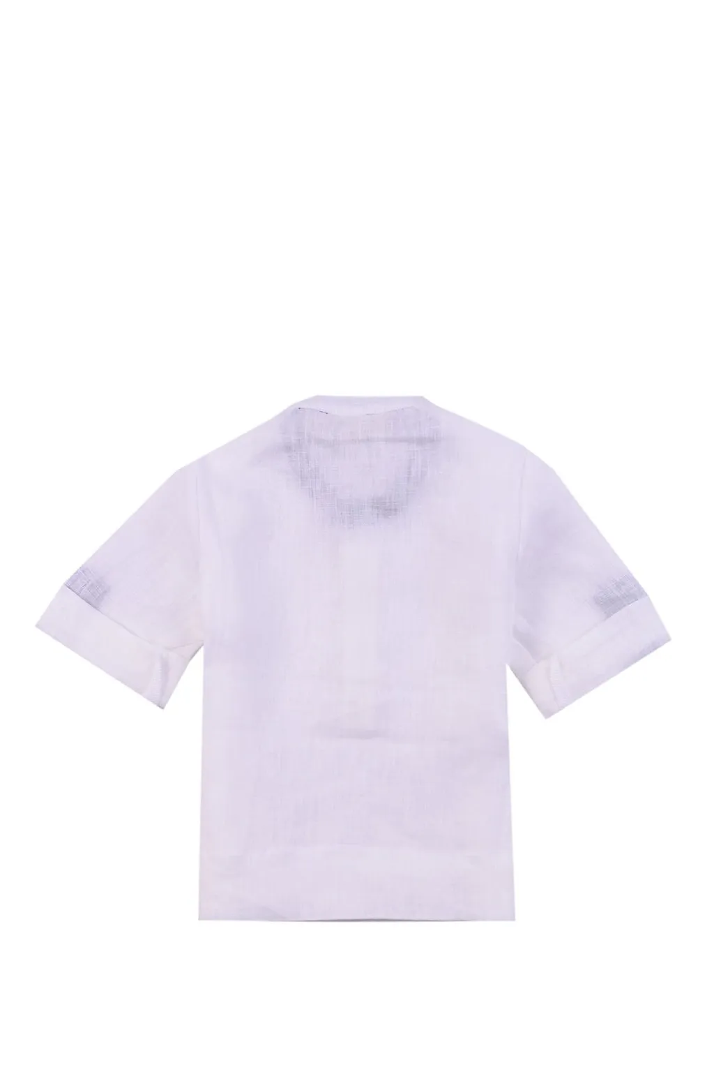 La Stupenderia Mandarin Collar Short-Sleeved Shirt