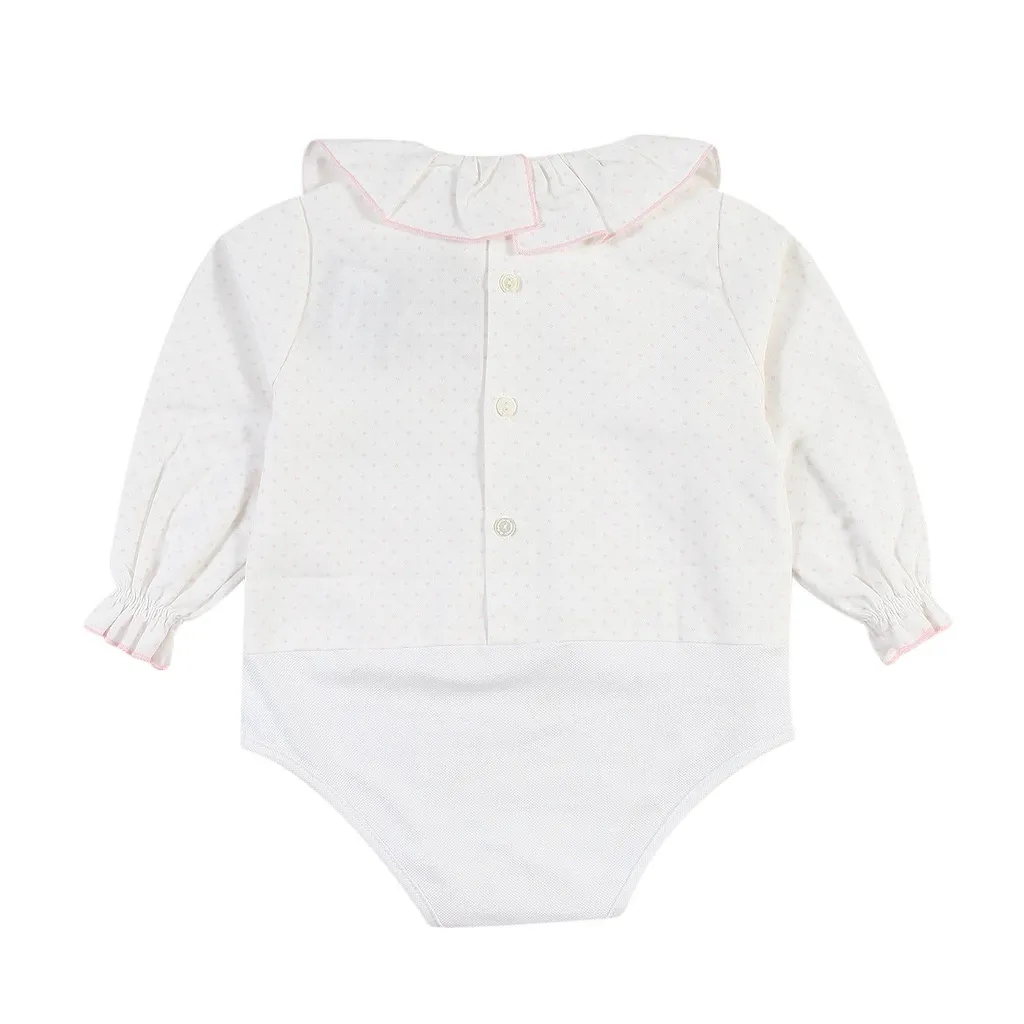La Stupenderia Polka Dot Printed Ruffled Bodysuit