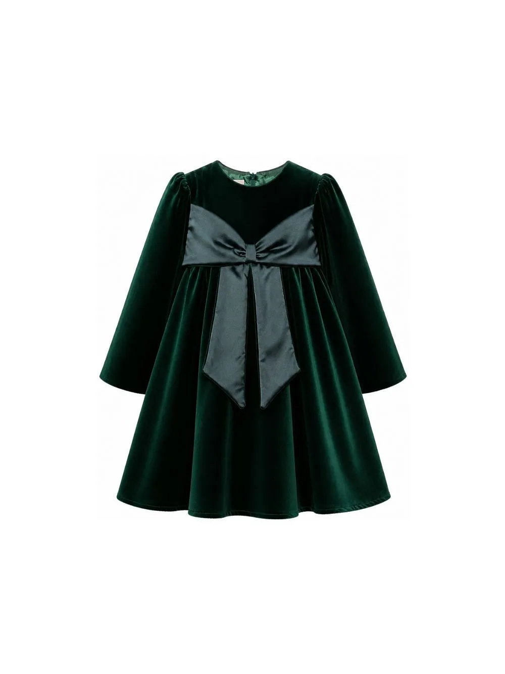 La Stupenderia Rear Zipped Bow Detailed Velvet Dress