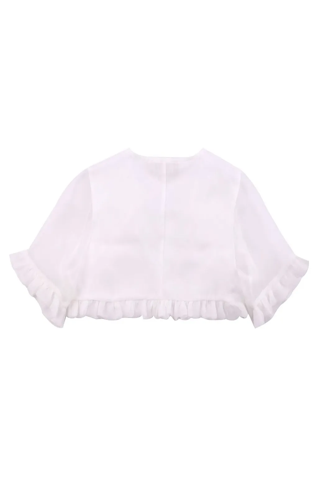 Ruffle-Detailed Cropped Jacket