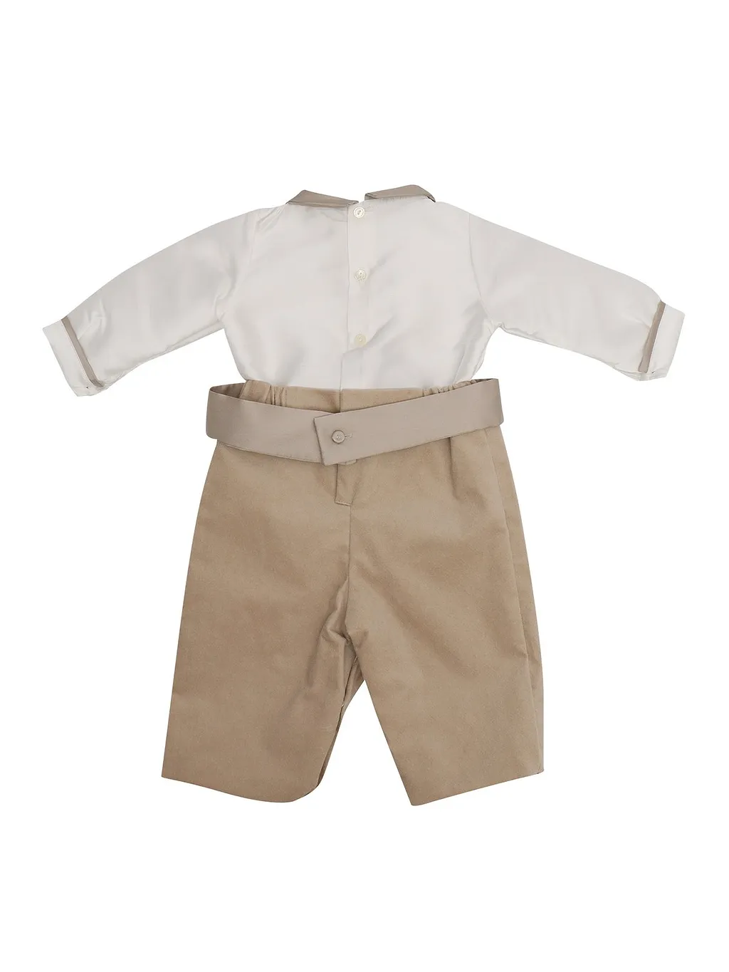 La Stupenderia Satin-Trim Double-Button Straight-Leg Romper