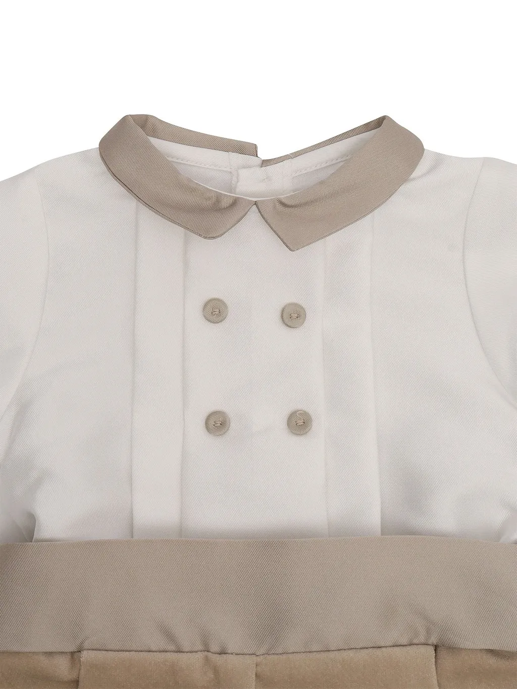 La Stupenderia Satin-Trim Double-Button Straight-Leg Romper