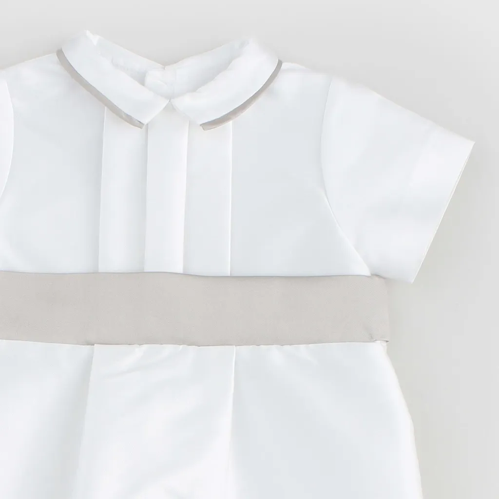 La Stupenderia Short Sleeved Belted-Waist Romper