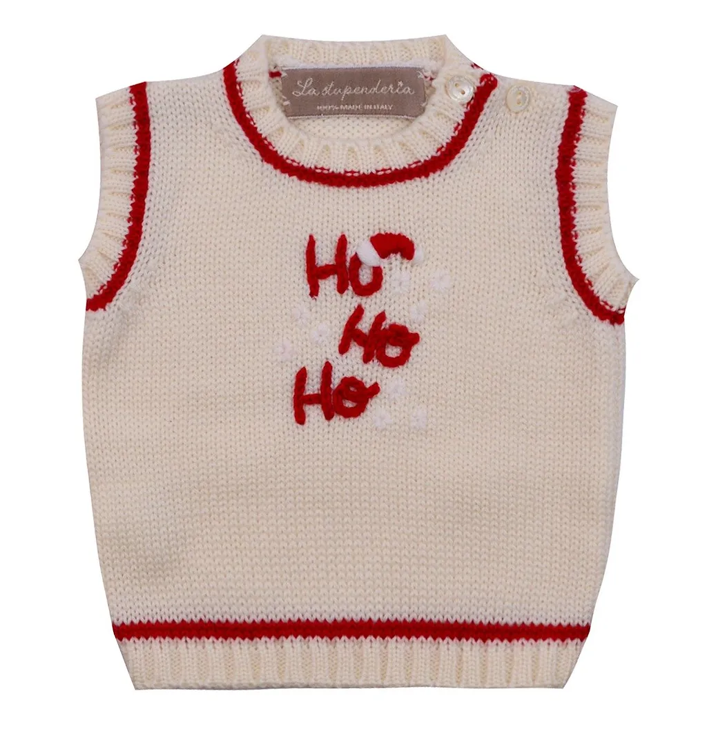Slogan Embroidered Knitted Vest