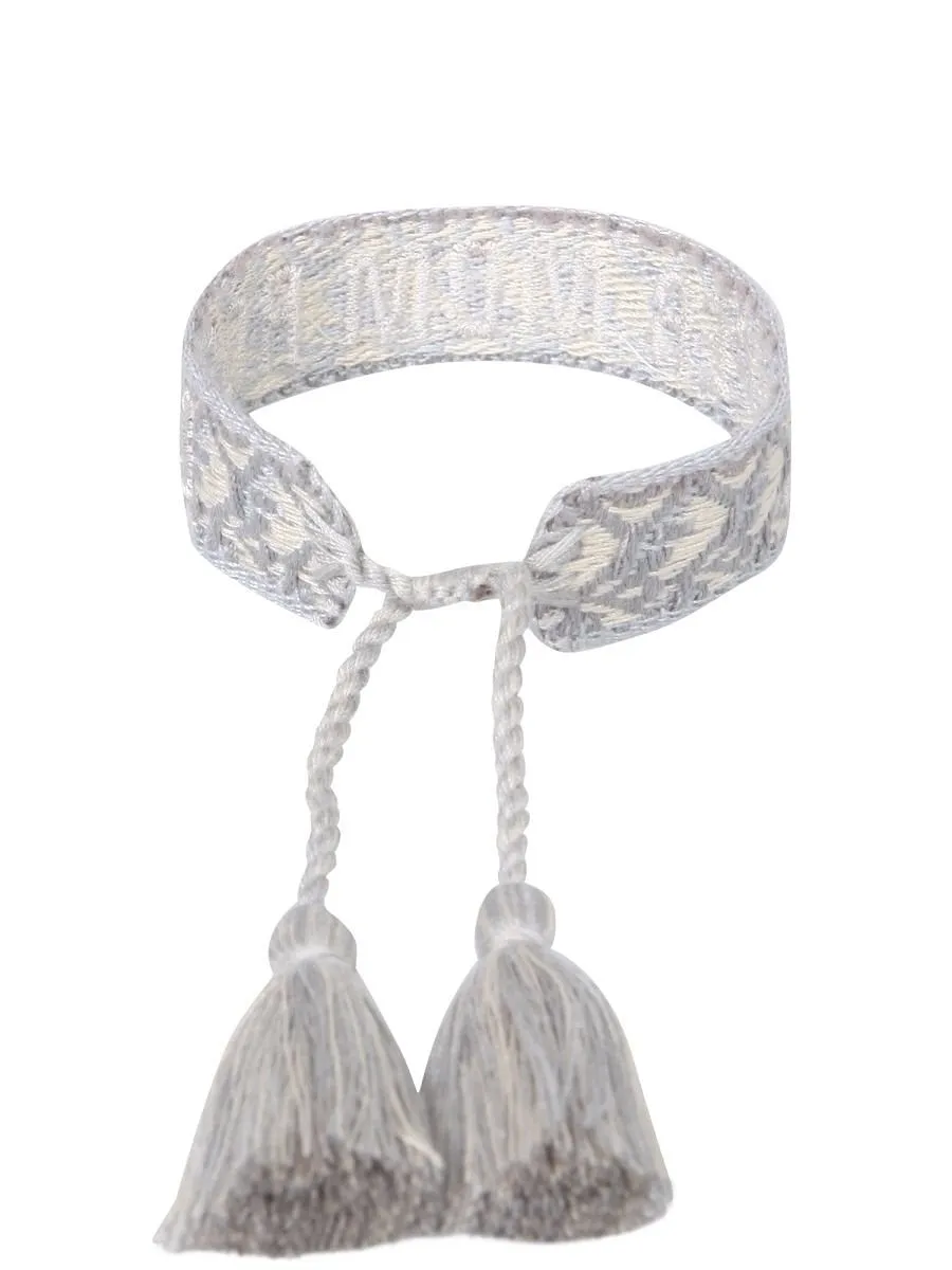 Label K Embroidered Braided Bracelet