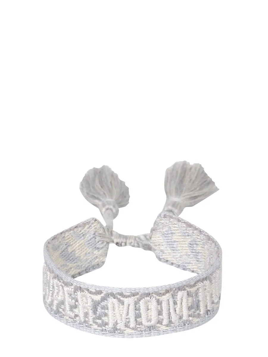 Label K Embroidered Braided Bracelet