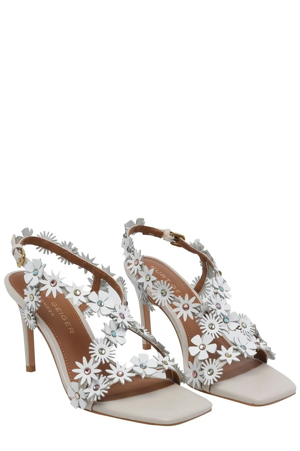 Kurt Geiger London Flower Embellished Heeled Sandals