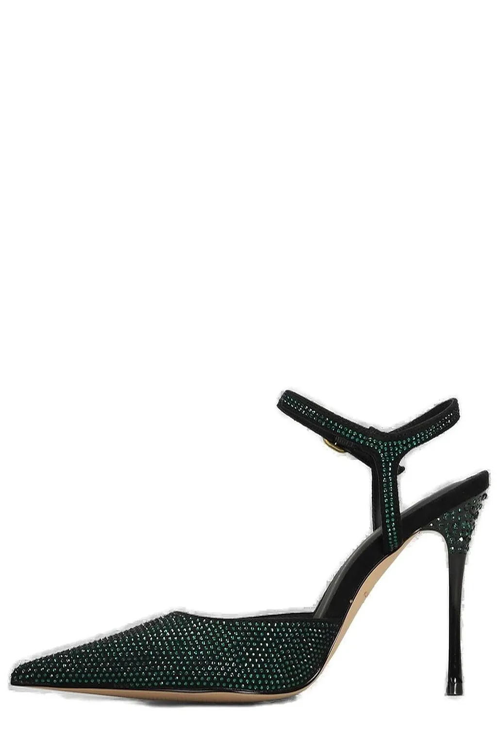 Kurt Geiger London Pointed-Toe Ankle Strap Embellished Pumps