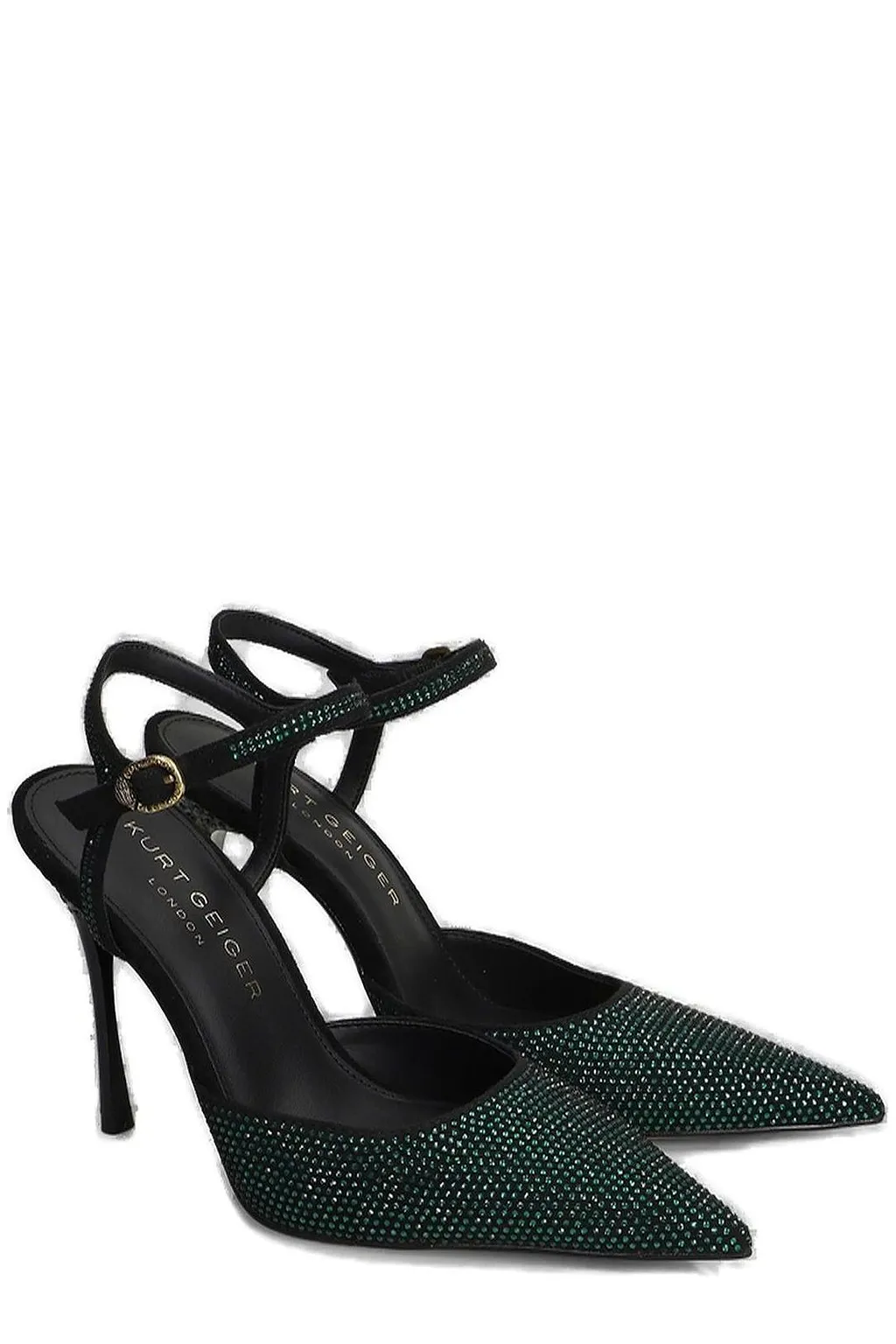 Kurt Geiger London Pointed-Toe Ankle Strap Embellished Pumps