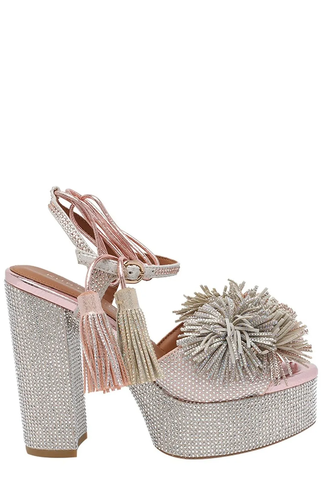 Kurt Geiger London Pom Pom Tie Platform Sandals