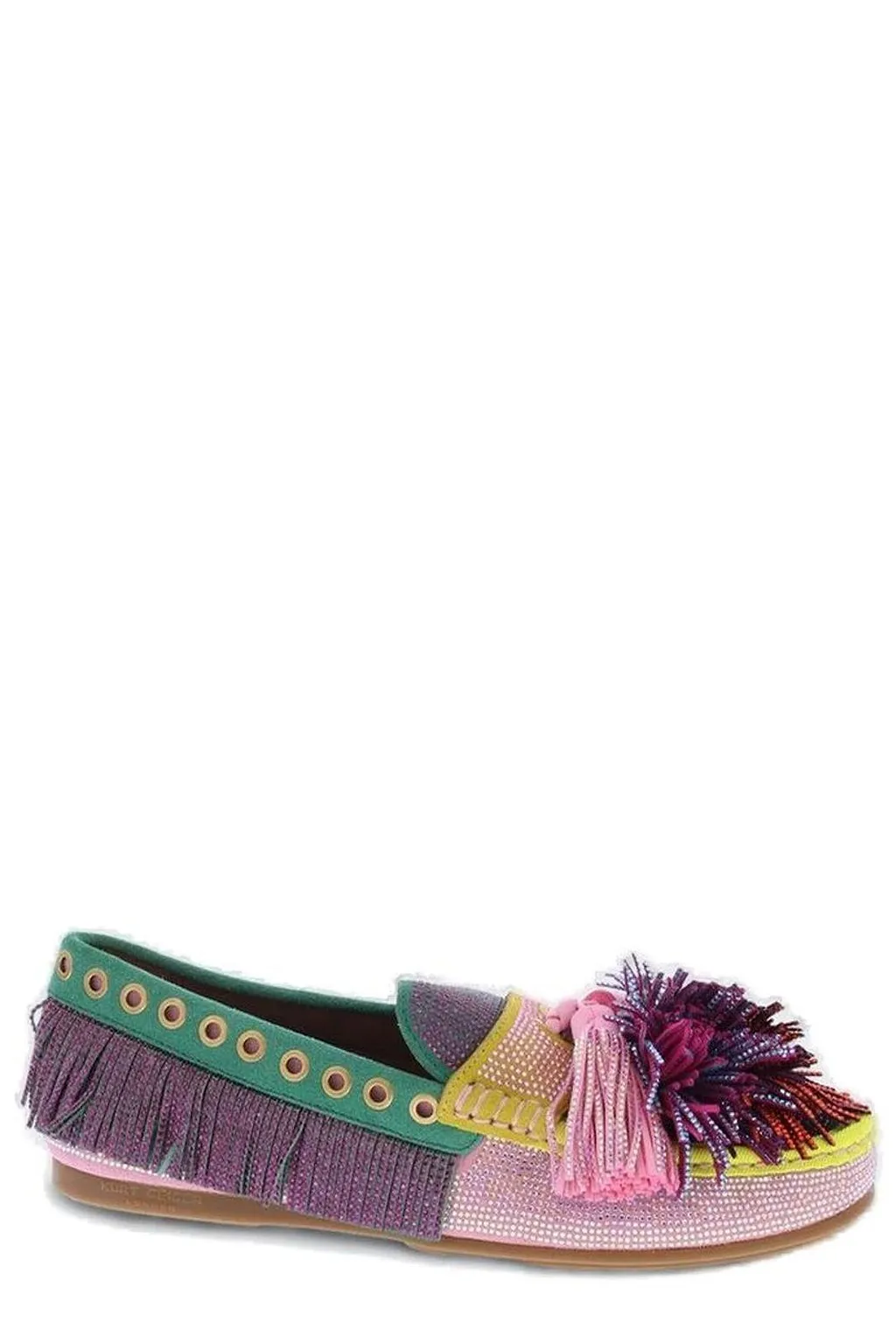 Kurt Geiger London Pompom Tassel Eyelet Trim Loafers