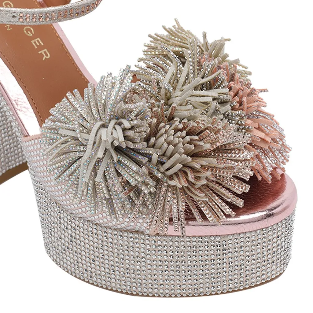 Kurt Geiger London Pom Pom Tie Platform Sandals