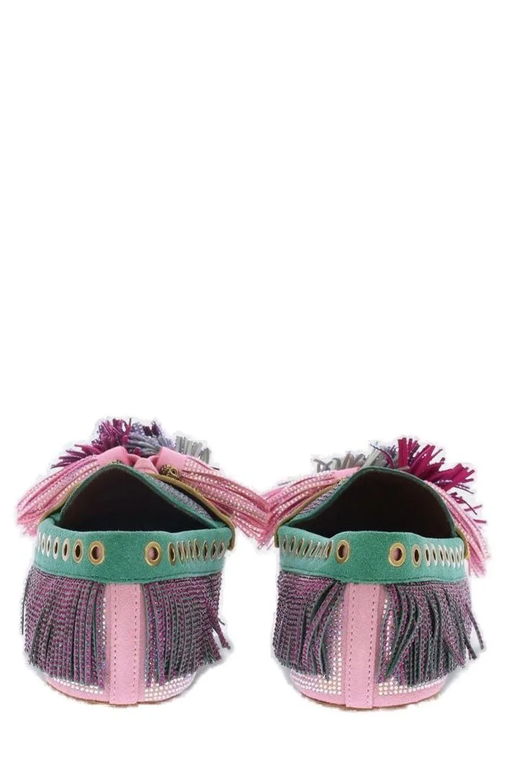 Kurt Geiger London Pompom Tassel Eyelet Trim Loafers