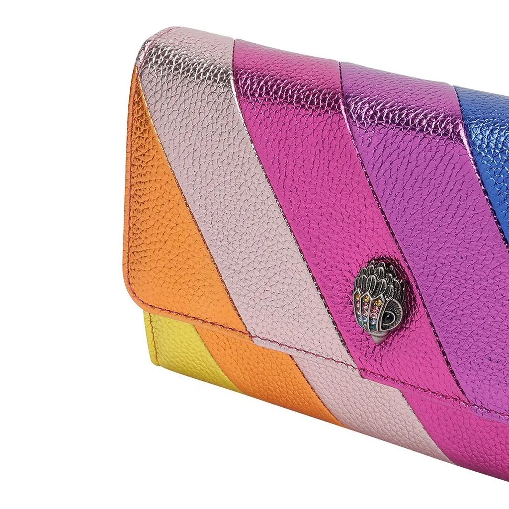 Kurt Geiger London Rainbow-Striped Chain Clutch Bag