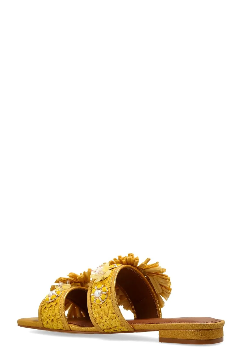 Kurt Geiger Raffia Buckle Flat Sandals