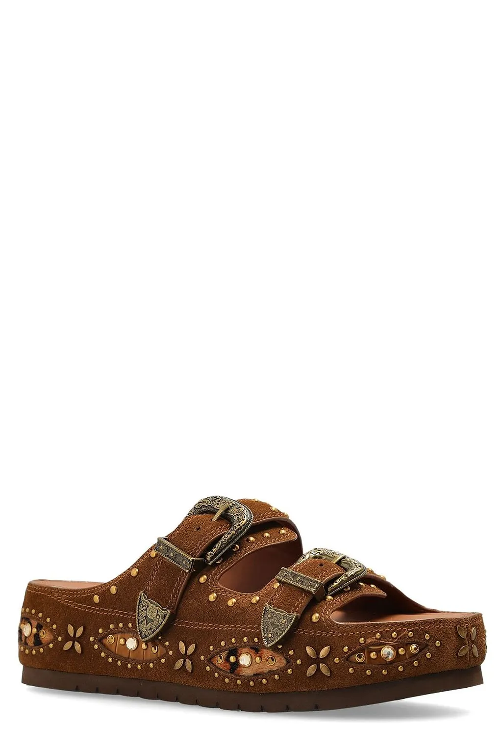 Kurt Geiger Western Buckle Flatform Sandals