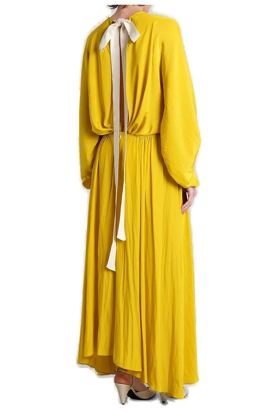 Lanvin Gathered Crewneck Midi Dress