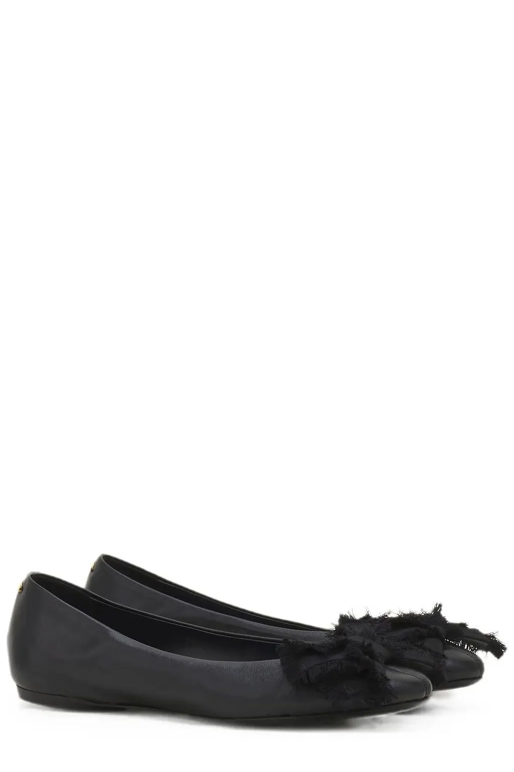 Lanvin Frayed Bow Ballet Flats