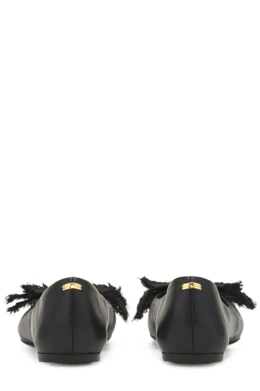 Lanvin Frayed Bow Ballet Flats
