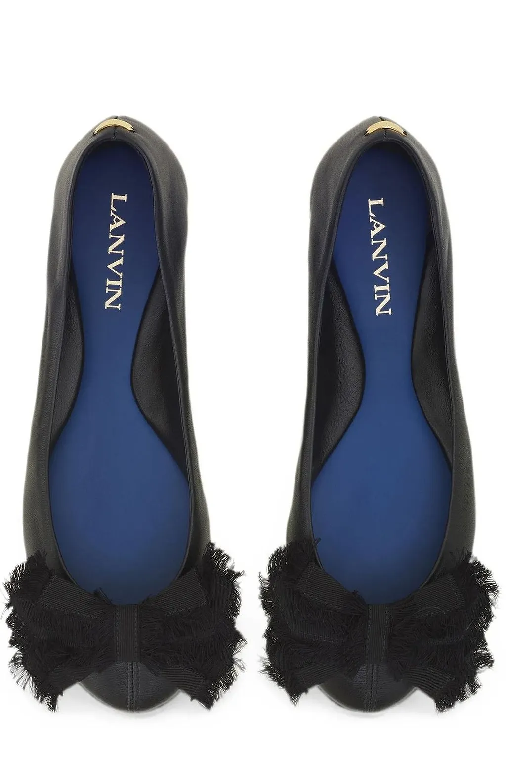 Lanvin Frayed Bow Ballet Flats