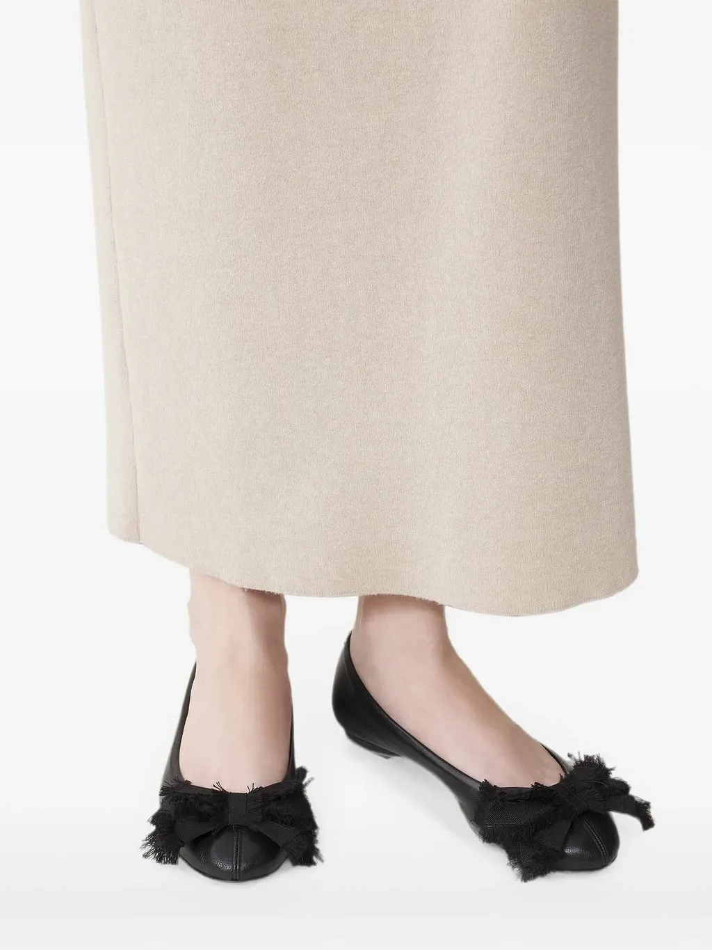Lanvin Frayed Bow Ballet Flats