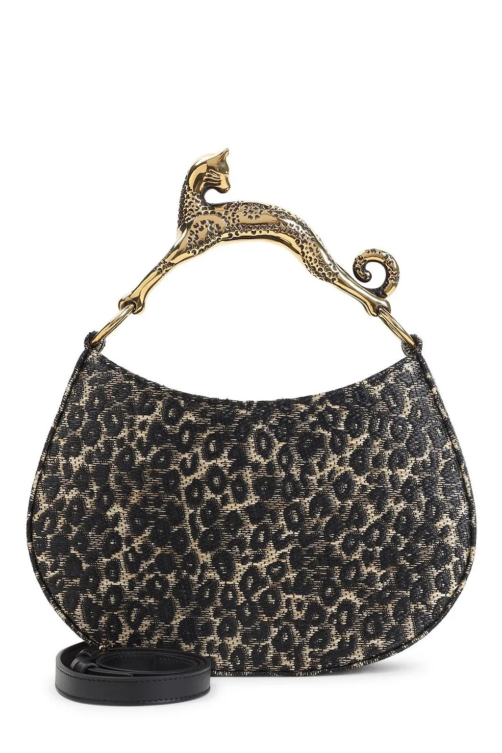Lanvin Leopard Printed Hobo Cat Bag