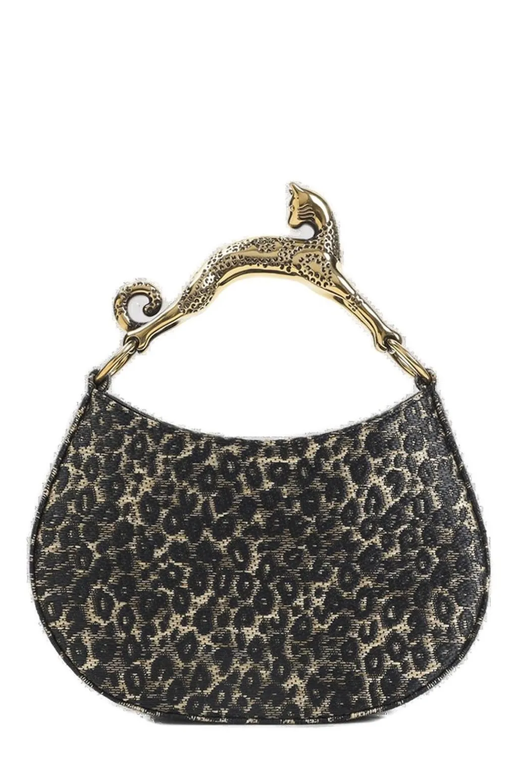 Lanvin Leopard Printed Hobo Cat Bag
