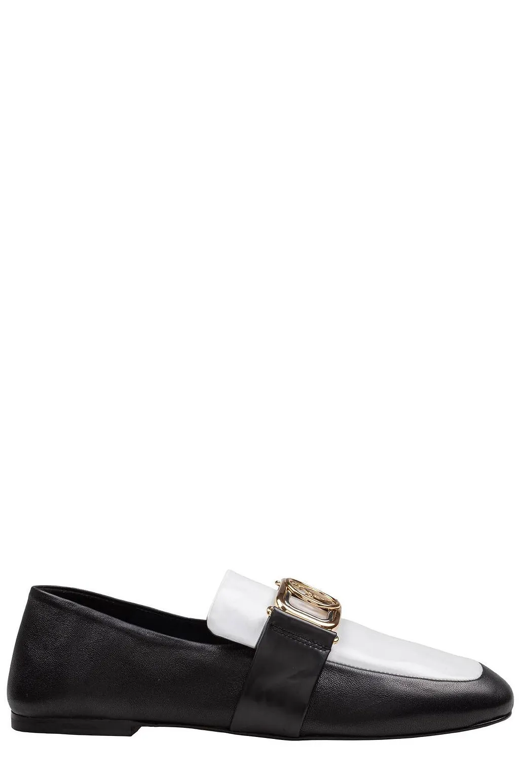 Lanvin Logo-Plaque Square-Toe Loafers