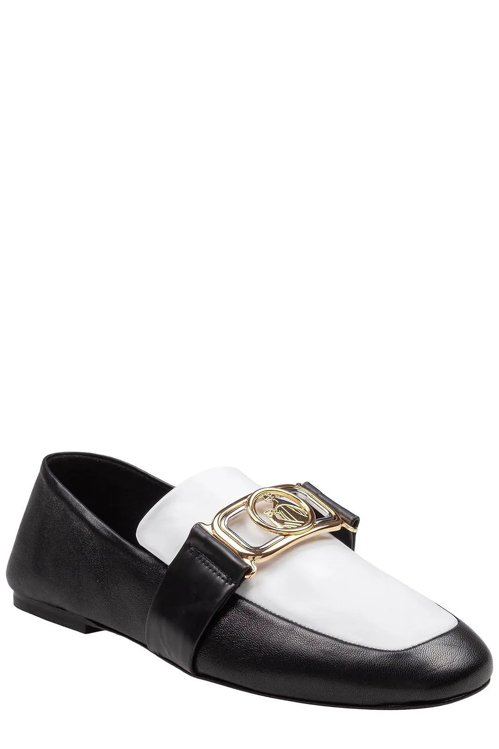 Lanvin Logo-Plaque Square-Toe Loafers