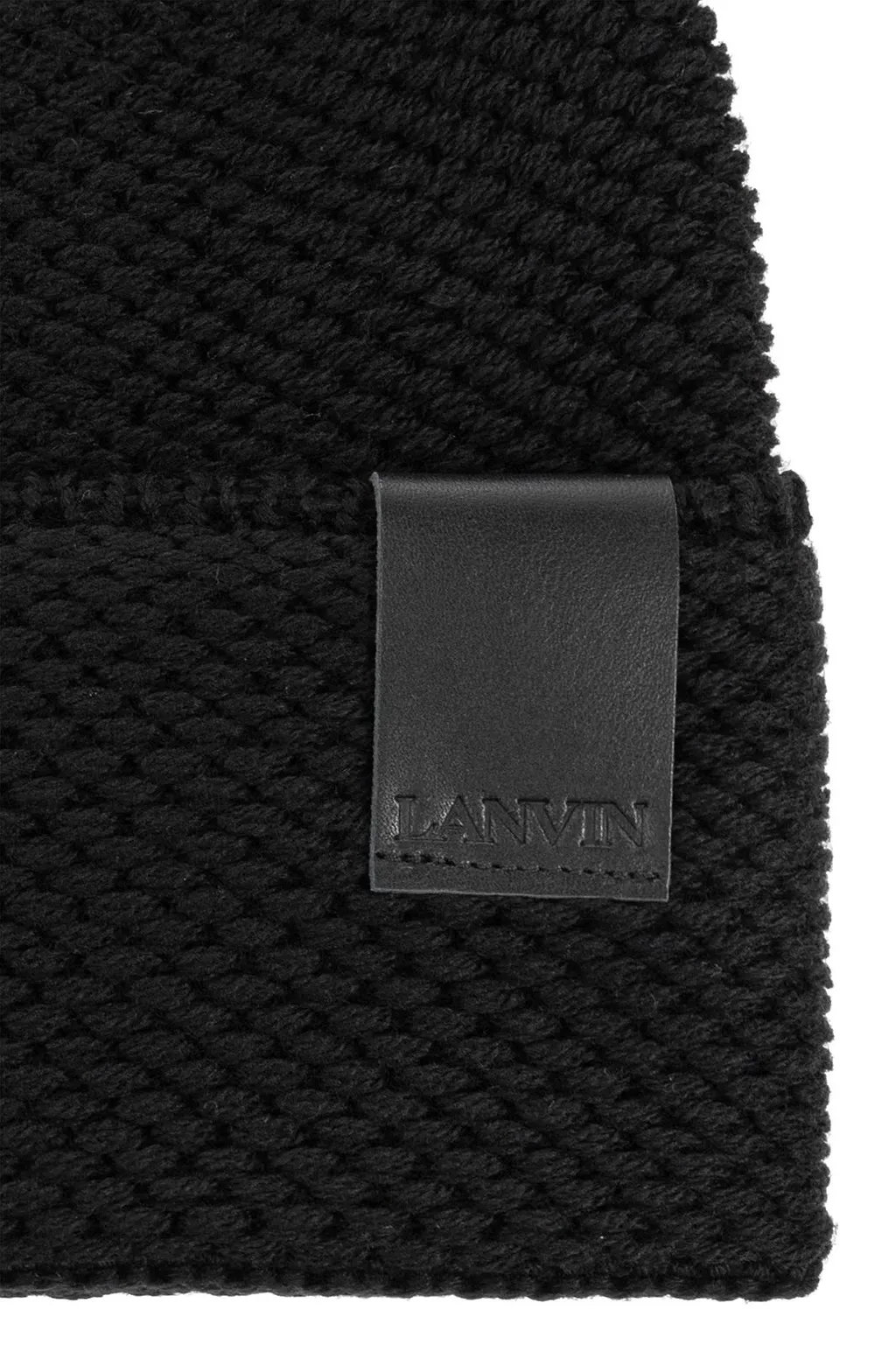 Lanvin Logo Patch Ribbed Beanie