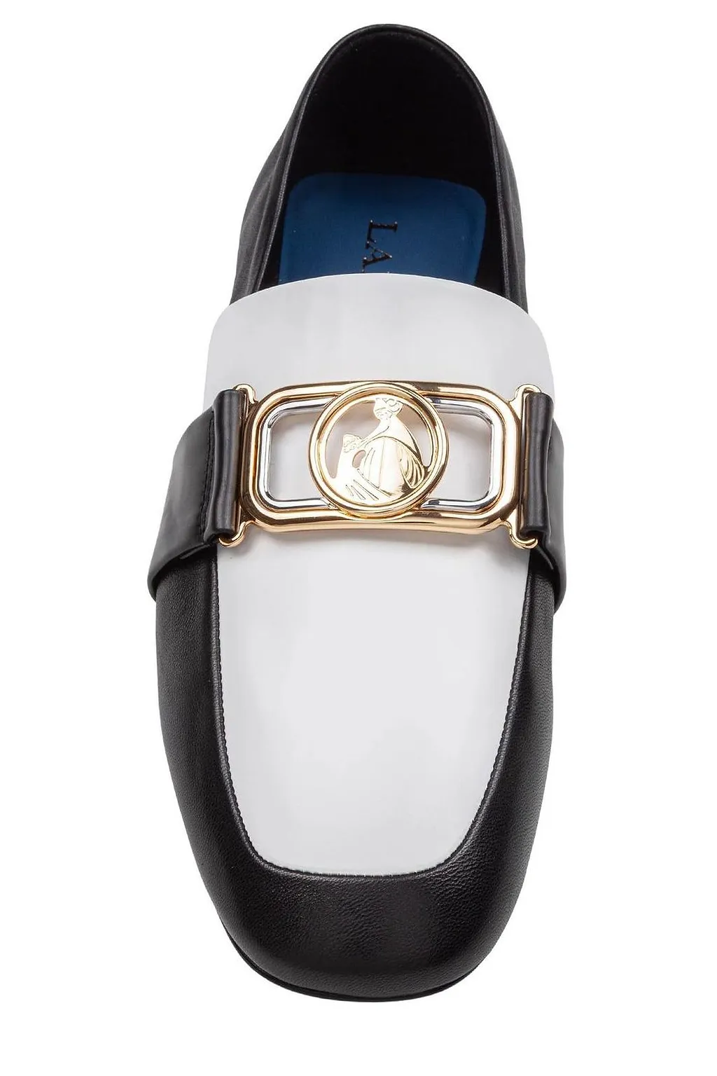 Lanvin Logo-Plaque Square-Toe Loafers