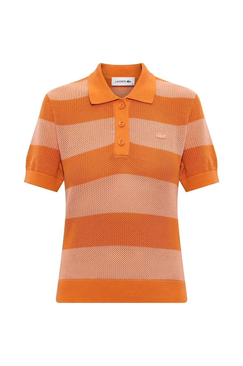 Lacoste Textured Striped Knitted Polo Top
