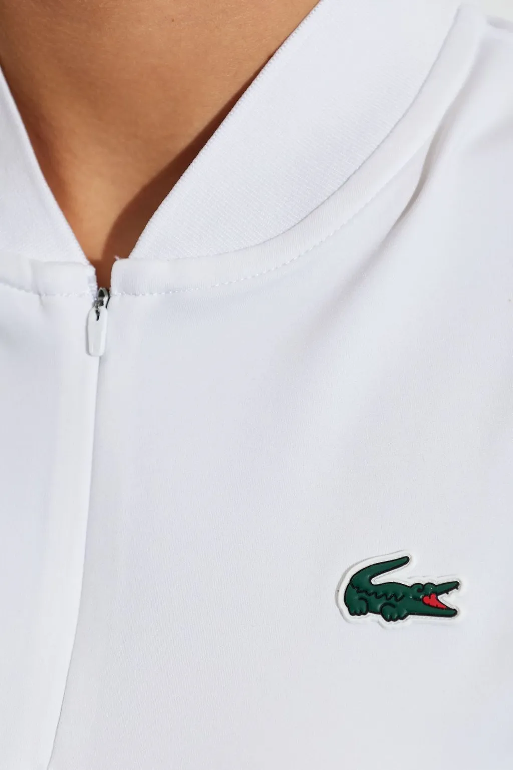 Lacoste Zip Mock-Neck Sleeveless Top