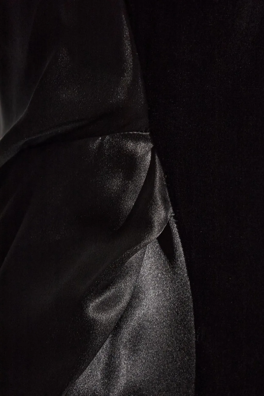 Lanvin Velvet-Panel Open-Back Turtleneck Dress