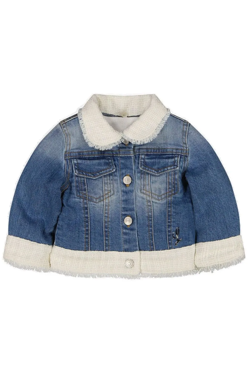 Lapin House Frayed Hem Denim Jacket