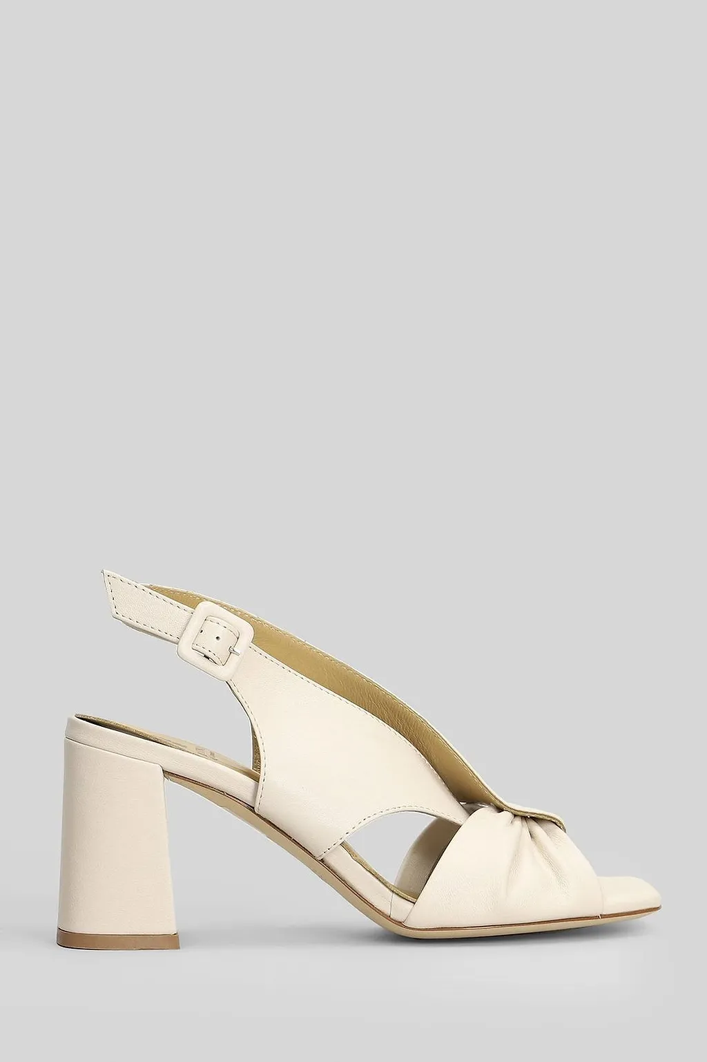 Twist-Detail Block-Heel Slingback Sandals